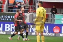 3. Liga; FC Ingolstadt 04 - FC Viktoria Köln; Tor Jubel Treffer 2:0, Benjamin Kanuric (8, FCI) Torwart Dudu (1 VK) Gustav Christensen (24, FCI)