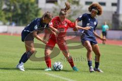 DFB - Pokal Frauen 1. Runde - Saison 2023/2024 - FC Ingolstadt 04 - FC Carl Zeiss Jena - Sarah Schauer (Nr.18 - FCI Frauen) - Bonsu Josephine rechts blau Jena - Foto: Meyer Jürgen