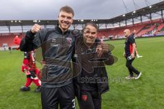 3. Liga; FC Ingolstadt 04 - Rot-Weiss Essen; Sieg Jubel Freude Benjamin Kanuric (37 FCI) Rigo Hof, Scouting (FCI)