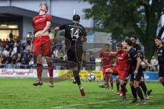 Toto Pokal; FC Sportfreunde Schwaig - FC Ingolstadt 04; Torchance verpasst Frederik Christensen (11, FCI) Yannick Deichmann (20, FCI) Kopfball