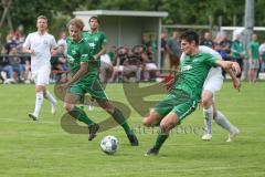 BZL Oberbayern Nord - Testspiel - TSV Aiglsbach - SV Manching - Josef Huber grün Manching mit dem 0:1 Führungstreffer - jubel - Rainer Meisinger links - Foto: Jürgen Meyer