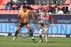 3. Liga; FC Ingolstadt 04 - FC Viktoria Köln; Zweikampf Kampf um den Ball Marcel Costly (22, FCI) Marseiler Luca (30 Köln)