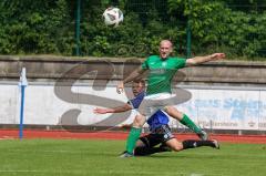 Sparkassenpokal - DJK Ingolstadt - FC Gerolfing - Fabian Kuppe blau DJK Ingolstadt - Markus Abele grün Gerolfing - Foto: Jürgen Meyer