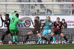 2.BL; FC Ingolstadt 04 - SV Sandhausen; Tor Gefahr Torwart Dejan Stojanovic (39 FCI) Berko Erich (11 SVS) Dominik Franke (3 FCI) Nikola Stevanovic (15, FCI) Hans Nunoo Sarpei (18 FCI)