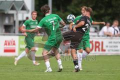 Bezirksliga - Saison 2025/26 - FC Gerolfing - FC Langengeisling - David Simm (Nr.7 - FC Gerolfing) - David Riederle schwarz Geisling - Foto: Meyer Jürgen