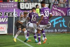 3.Liga - Saison 2022/2023 - VFL Osnabrück - FC Ingolstadt 04 - Jalen Hawkins (Nr.20 - FCI) - Henry Rorig (Nr.16 - VFL Osnabrück) - Foto: Meyer Jürgen