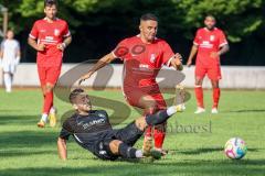 Bezirksliga - Saison 2022/2023 - FC Fatih Ingolstadt - SV Manching  - Hakan Düzgün schwarz Manching - Mehmet Sin rot FC Fatih - Foto: Meyer Jürgen