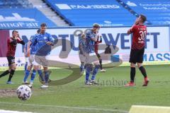 3. Liga - Hansa Rostock - FC Ingolstadt 04 - Torchance vergeben, Stefan Kutschke (30, FCI) Filip Bilbija (35, FCI)