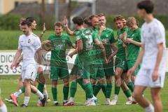 Landesliga - Saison 2024/25 - SV Manching - FC Kempten -  Der 1:0 Führungstreffer durch - Simon Berger (Nr.5 - SV Manching) - jubel - Foto: Meyer Jürgen