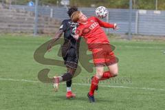 Bayernliga Süd - Saison 2021/2022 - FC Ingolstadt 04 II - TürkAugsburg - Mayande Sall schwarz #9 Augsburg - Herm Tim (#16 FCI) - Foto: Meyer Jürgen