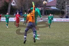 Testspiel - SV Manching - TSV Pöttmes - Benedikt Vollnhals (#9 Manching) - Luca Berger Torwart Pöttmes - Foto: Jürgen Meyer