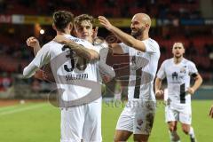 2.BL; 1. FC Nürnberg - FC Ingolstadt 04; Tor Jubel Treffer Closeup Valmir Sulejmani (33, FCI) Dennis Eckert Ayensa (7, FCI) Nico Antonitsch (5, FCI) Michael Heinloth (17, FCI)