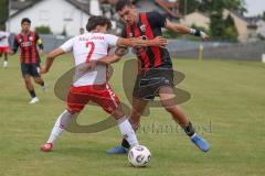 *** Bayernliga Nord - Saison 2025/26 - FC Ingolstadt 04 II - Jahn Regensburg II - Ognjen Draculic (Nr.9 - FC Ingolstadt II) - Schön Lenny weiss Regensburg - Foto: Meyer Jürgen