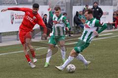 Bayernliga Süd - Saison 2022/2023 - FC Ingolstadt 04 - SV Schalding Heining - Ishak Karaogul (Nr.10 - FCI II) - Stingl Johannes #8 grün Schalding - Foto: Meyer Jürgen