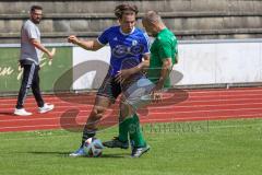 Sparkassenpokal - DJK Ingolstadt - FC Gerolfing - Tom Staudenmeyer blau DJK Ingolstadt - Markus Abele grün Gerolfing - Foto: Jürgen Meyer