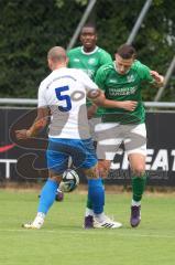 Testspiel - Bezirksliga - Saison 2025/26 - FC Gerolfing - SpVgg Joshofen Bergheim - Johannes Böck weiss Joshofen Bergheim - Donat Bashota grün Gerolfing - Foto: Meyer Jürgen