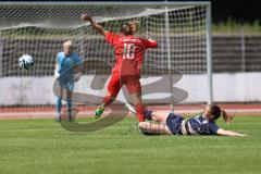 DFB - Pokal Frauen 1. Runde - Saison 2023/2024 - FC Ingolstadt 04 - FC Carl Zeiss Jena - Sarah Schauer (Nr.18 - FCI Frauen) - Janning Jasmin Torwart Jena - Ter Horst Jette blau Jena - Foto: Meyer Jürgen