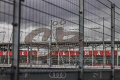 3.Liga - Saison 2023/2024 - FC Ingolstadt 04 -  Flutlicht - ASP - Audi Sportpark - Unsere Heimat - dunkle Wolken - FCI - Foto: Meyer Jürgen