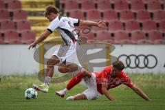 Bayernliga Nord - Saison 2026/27 - FC Ingolstadt 04 II - ASV Cham - Manuel Distl (Nr.9 - FCI II) - Alexander Sigl rot Cham - Foto: Meyer Jürgen
