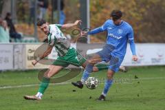 Landesliga - Saison 2025/26 - SV Manching - VFB Durach - Leon Peric (Nr.20 - SV Manching) - Gruber Christoph blau Durach  - Foto: Meyer Jürgen