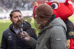 3. Liga; FC Ingolstadt 04 - MSV Duisburg; Stadionsprecher Italo Mele Interview Kaufmännischer Leiter Florian Günzler und Oberregierungsrätin Kathrin Lesiak