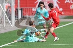 A-Junioren Bundesliga  - Saison 2023/24 - A-Junioren - FC Ingolstadt 04 - TSV 1860 München - Kurt Pestel (Nr.7 - FC Ingolstadt 04 A-Jugend) - Ott Raphael blau München - Foto: Meyer Jürgen