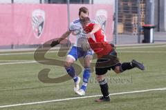 AUDI - Schanzer Amateur Cup 2023 - Finale - TSV Hohenwart - FC Mindelstetten - 5:3 - Tobias Schaefer rot Hohenwart - Jonas Schoberer weiss Mindelstetten -  Foto: Meyer Jürgen