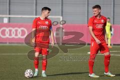 Bayernliga Süd - Saison 2022/2023 - FC Ingolstadt 04 -  TSV 1882 Landsberg - Senger Michael (Nr.21 - Fc Ingolstadt 04 II) links - Götzendorfer Mario (Nr.23 - Fc Ingolstadt 04 II) - Foto: Meyer Jürgen