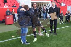3. Liga - Saison 2024/25 - FC Ingolstadt 04 - SV Wehen Wiesbaden - Verabschiedung  - Vorsitzender des Vorstandes Peter  Jackwerth (FCI) - Sebastian Gronning (Nr.11 - FCI) - Foto: Meyer Jürgen