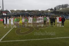 3.Liga - Saison 2022/2023 - 1. FC Saarbrücken - FC Ingolstadt 04 -die Spieler bedanken sich bei den Fans - jubel -  tanzen - Cheftrainer Guerino Capretti  (FCI) -  Foto: Meyer Jürgen