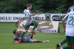 Landesliga - Saison 2025/26 - SV Manching - TSV Jetzendorf - Luca Oehler (Nr.3 - SV Manching) - Tim Greifenegger grau Jetzendorf - Foto: Meyer Jürgen