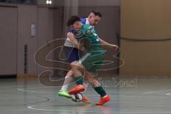 Hallenturnier Ingolstadt Nord - Saison 2024/25 - FC Geisenfeld - TSV Etting - Lukas Vollnhals weisss Etting - Sebastian Ludacka grün Geisenfeld - Foto: Meyer Jürgen
