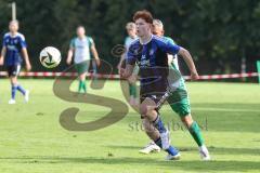 Kreisklasse - Saison 2025/26- SV Haunwöhr - FC Geisenfeld  - Tim Schirmer blau Haunwöhr - Stefan Hoffmann grün Geisenfeld - Foto: Meyer Jürgen