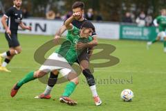2023_10_21 - Kreisliga - Saison 2023/24 - FC Gerolfing - FC Fatih Ingolstadt - Anastasios Porfyriadis grün Gerolfing - Marko Miskovic schwarz Fatih - Foto: Meyer Jürgen
