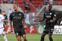 DFB Pokal; FC Ingolstadt 04 - SV Darmstadt 98; Ball verpasst Chance verpasst Marcel Costly (22, FCI) Moussa Doumbouya (27, FCI) ärgern sich