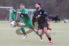 Kreisliga - Saison 2023/24 - FC Fatih Ingolstadt - SV Denkendorf - Akif Abasikeles schwarz Fatih - Paul Müller grün Denkendorf - Foto: Meyer Jürgen