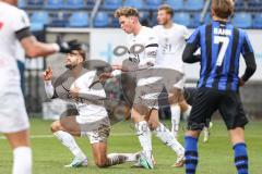 3. Liga; SV Waldhof Mannheim - FC Ingolstadt 04 - Torchance verpasst, Yannick Deichmann (20, FCI) Simon Lorenz (32, FCI) ärgern sich