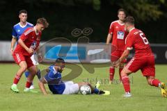 Kreisklasse - Saison 2023/2024 - TSV Ingolstadt Nord - TSV Kösching- Kerem Düzgün blau Ing Nord - Elias Kraus rot links Kösching - Mark Kocima #6 rot Kösching - Foto: Meyer Jürgen