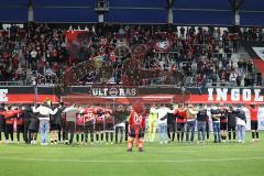 3.Liga - Saison 2022/2023 - FC Ingolstadt 04 -  MSV Duisburg - die Spieler bedanken sich bei den Fans - jubel - Foto: Meyer Jürgen