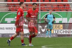 3. Liga; FSV Zwickau - FC Ingolstadt 04; Niederlage, hängende Köpfe 2:0, Torwart Marius Funk (1, FCI)