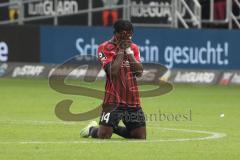 3.Liga - Saison 2022/2023 - FC Ingolstadt 04 -  - SV Waldhof-Mannheim - Das Spiel ist aus - Jubel -  Hans Nunoo Sarpei (Nr.14 - FCI) betet - Foto: Meyer Jürgen