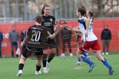 2. Bundesliga Frauen - Saison 2023/24 - FC Ingolstadt 04 Frauen - HSV Fr.1 - Anna-Lena Fritz (Nr.19 - FCI) schiesst den 2:2 Ausgleichstreffer - jubel  - Katharina Reikersdorfer (Nr.20 - FCI) - Foto: Meyer Jürgen