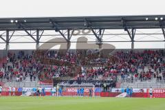 2.BL; FC Ingolstadt 04 - Werder Bremen, Fans wieder im Stadion Schanzer, Fankurve Fahnen Banner