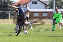 Kreisklasse - Saison 2024/25- TSV Gaimersheim II - TSV Etting  - Alexander Thielmann blau Etting - Christoph Katzenbogen weiss Gaimersheim - Filip Festner Torwart Etting - Foto: Meyer Jürgen