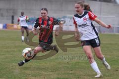 2. Bundesliga Frauen - Saison 2024/25 - FC Ingolstadt 04 Frauen - Eintracht Frankfurt II - Bauer Katharina (Nr.3 - FCI Frauen) - Schwoerer Carlotta weiss Frankfurt - Foto: Meyer Jürgen