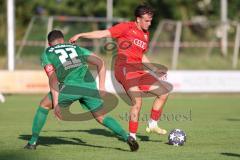 Freundschaftsspiel - Saison 2023/2024 - SV Manching - FC Ingolstadt 04 - Daniel Spieß (Nr.22 - SV Manching) - Konjuhu Valdrin (Nr.10 - FCI U21) -  - Foto: Meyer Jürgen