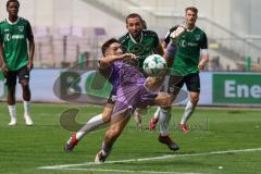3. Liga - Saison 2026/27 - SC Preussen Münster - FC Ingolstadt 04 - Emre Gül (Nr.5 - FCI) - Rico Preißinger (Nr.21 - Preussen Münster) - Foto: Meyer Jürgen
