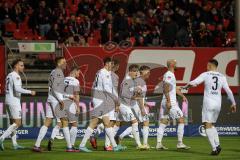 2.BL; 1. FC Nürnberg - FC Ingolstadt 04; Schuß Tor Jubel Treffer Florian Pick (26 FCI) Patrick Schmidt (32, FCI) Filip Bilbija (35, FCI) Michael Heinloth (17, FCI) Nico Antonitsch (5, FCI) Dennis Eckert Ayensa (7, FCI) Dominik Franke (3 FCI) Merlin Röhl (