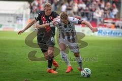 3. Liga - Saison 2026/27 - Victoria Köln - FC Ingolstadt 04  - Lars Lokotsch (Nr.13 - FCI) - Meiko Sponsel (Nr.19 - Viktoria Köln) - Foto: Meyer Jürgen
