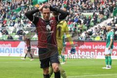 2.BL; SV Werder Bremen - FC Ingolstadt 04; Patrick Schmidt (32, FCI) ärgert sich